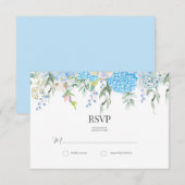 Blue Hydrangea RSVP Kaartje (Voorkant / Achterkant)