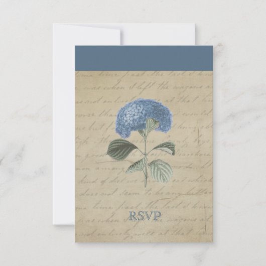  Blue Hydrangea RSVP Persoonlijk Kaartje (Voorkant)