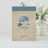  Blue Hydrangea RSVP Persoonlijk Kaartje (Staand voorkant)