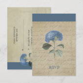  Blue Hydrangea RSVP Persoonlijk Kaartje (Voorkant / Achterkant)
