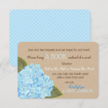 Blue Hydrangea Rustic Lees een boek Kaart