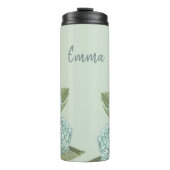 Blue Hydrangea/Sage Green Thermosbeker (Voorkant)