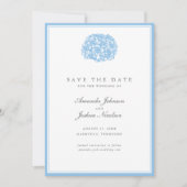 Blue Hydrangea Save the Date (Voorkant)