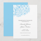 Blue Hydrangea Save the Date (Voorkant / Achterkant)