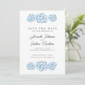 Blue Hydrangea Save the Date (Staand voorkant)