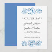 Blue Hydrangea Save the Date (Voorkant / Achterkant)