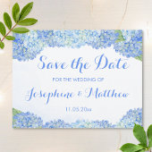 Blue Hydrangea Save the Date Aankondigingskaart