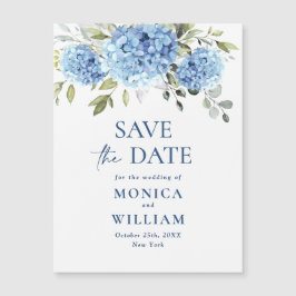 Blue Hydrangea Save the Date Magnetische Kaart