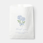 Blue Hydrangea Script Dank u Gepersonaliseerd brui Bedankzakje (Voorkant)