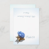 Blue Hydrangea Seashell Place Card Kaart (Voorkant / Achterkant)