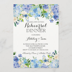 Blue hydrangea Shower Invitation Kaart