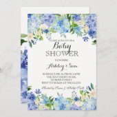 Blue hydrangea Shower Invitation Kaart (Voorkant / Achterkant)