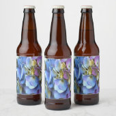 Blue Hydrangea Shrub Artistic Bossom Bier Etiket (Flessen)