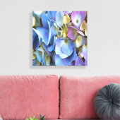 Blue Hydrangea Shrub Artistic Bossom Canvas Afdruk (Insitu (Woonkamer))