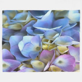Blue Hydrangea Shrub Artistic Bossom Fleece Deken (Voorkant (Horizontaal))