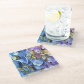 Blue Hydrangea Shrub Artistic Bossom Glazen Onderzetter (Schuin)