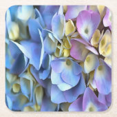 Blue Hydrangea Shrub Artistic Bossom Kartonnen Onderzetters (Voorkant)