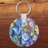 Blue Hydrangea Shrub Artistic Bossom Sleutelhanger (Voorkant)