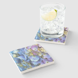 Blue Hydrangea Shrub Artistic Bossom Stenen Onderzetter