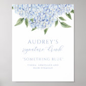 Blue Hydrangea Signature Drink Bar Sign Poster (Voorkant)
