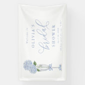  Blue Hydrangea & Silver Champagne Welcome Spandoek (Verticaal)