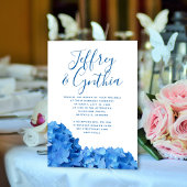 Blue Hydrangea Simple Casual Wedding Invitation Kaart
