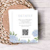 Blue Hydrangea Simple Detail QR Code Informatiekaartje