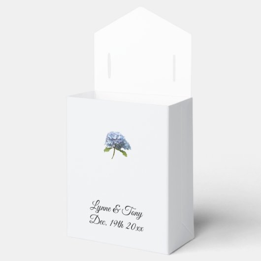 Blue Hydrangea Single Stem Theme Favor Box Bedankdoosjes (Geopend)
