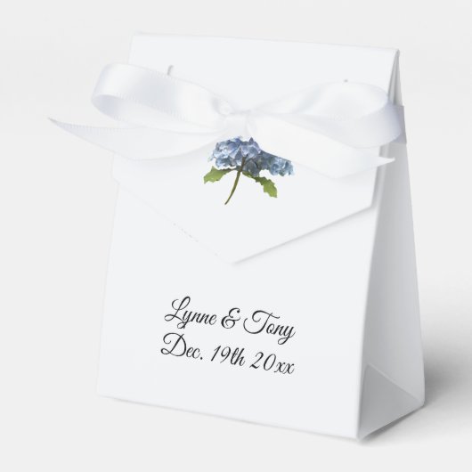 Blue Hydrangea Single Stem Theme Favor Box Bedankdoosjes (Voorkant Zijde)