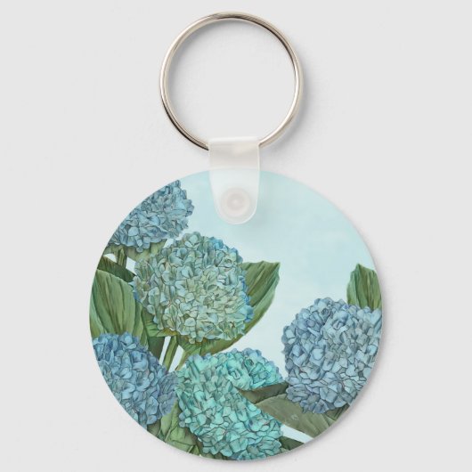 Blue Hydrangea Sleutelhanger (Voorkant)