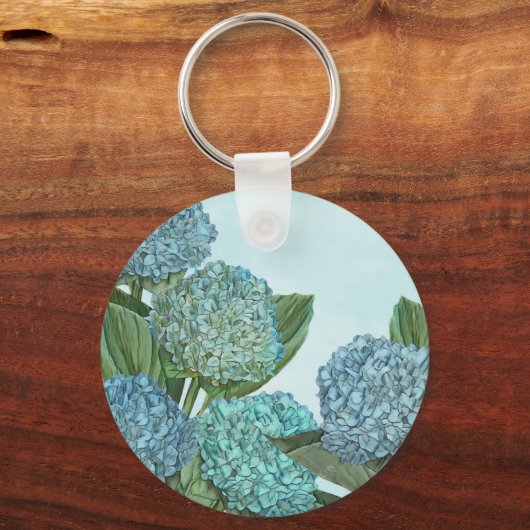 Blue Hydrangea Sleutelhanger (Voorkant)