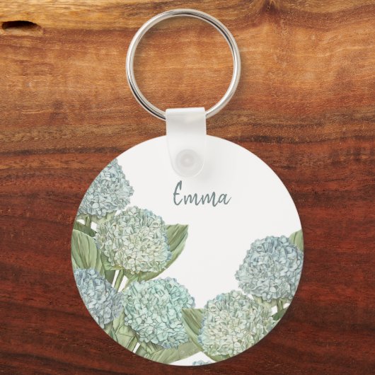 Blue Hydrangea Sleutelhanger (Voorkant)