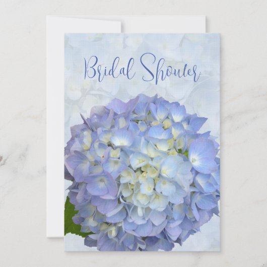 Blue Hydrangea Small Bridal Shower Invitation Kaart (Voorkant)