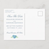 Blue Hydrangea Sophisticated Wedding Aankondigingskaart (Achterkant)