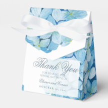 Blue Hydrangea Sophisticated Wedding Favor Box
