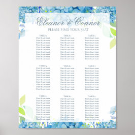 Blue Hydrangea Sophisticated Wedding Poster