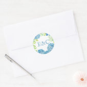 Blue Hydrangea Sophisticated Wedding Ronde Sticker (Envelop)