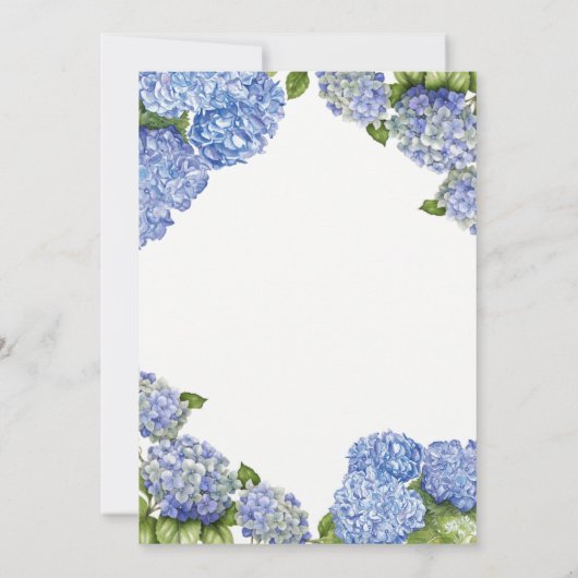 Blue Hydrangea Spring Flower Wedding Invitation Kaart (Achterkant)