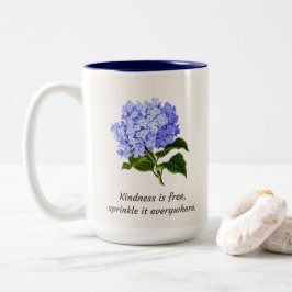 Blue Hydrangea Sprinkle Tweekleurige Koffiemok