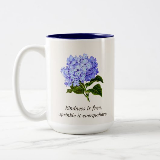 Blue Hydrangea Sprinkle Tweekleurige Koffiemok (Links)