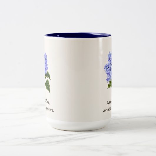 Blue Hydrangea Sprinkle Tweekleurige Koffiemok (Center)