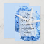 Blue Hydrangea Starfish be My Bridesmaid Kaart (Voorkant / Achterkant)