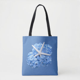 Blue Hydrangea Starfish Beach Wedding Gift Bag Tote Bag