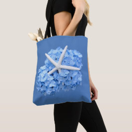 Blue Hydrangea Starfish Beach Wedding Gift Bag Tote Bag
