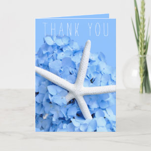 Blue Hydrangea Starfish Bedankt Bridal party