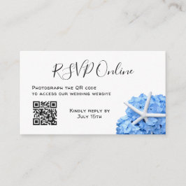 Blue Hydrangea Starfish Gift Registry Cards Informatiekaartje