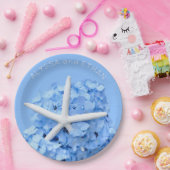 Blue Hydrangea Starfish Shower Papieren Bordje (Feest)