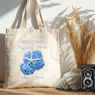 Blue Hydrangea Starfish Wedding Welcome Tas