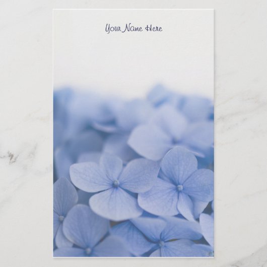Blue Hydrangea Stationery Briefpapier (Voorkant)
