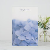Blue Hydrangea Stationery Briefpapier (Staand voorkant)